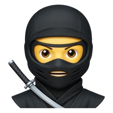 Black Ninja emoji with MB written on it sticker