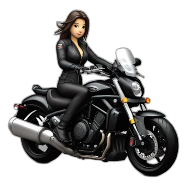 Yamaha Vmax 1700 negra mujer motera sticker
