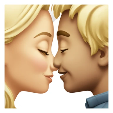 boy kiss a blonde girl  sticker