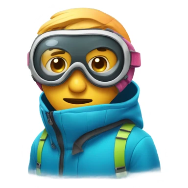 Shivering emoji with ski goggles  sticker