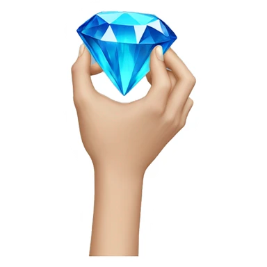hands holding a blue diamond sticker