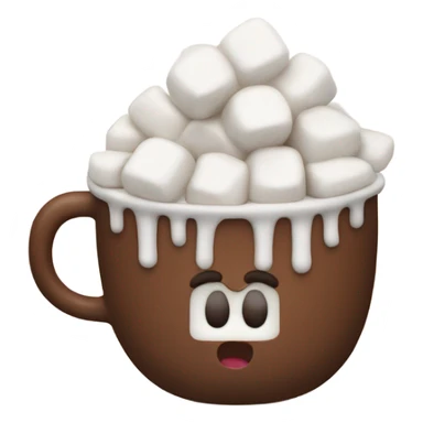 Cup of hot chocolate with marshmellow sticker