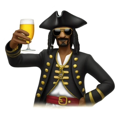 Snoop dog as a pirates gives a toast sticker