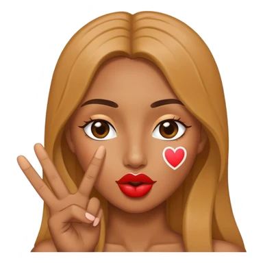Kiss with peace sign sticker