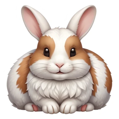 Meme-Worthy Cute Sleeping White and Brown Rabbit Portrait Emoji, Head resting peacefully with a contented smile, showcasing a delightfully balanced build and a luxuriously soft patterned fur of white and brown, eyes shut in a serene nap, Simplified yet hilariously adorable features, highly detailed, glowing with a soft, drowsy light, high shine, relaxed and utterly lovable, stylized with an air of playful laziness, bright and heartwarming, soft glowing outline, capturing the essence of a comically sleepy bunny, so meme-worthy it feels like it could instantly become the next viral sensation of adorable slumber! sticker