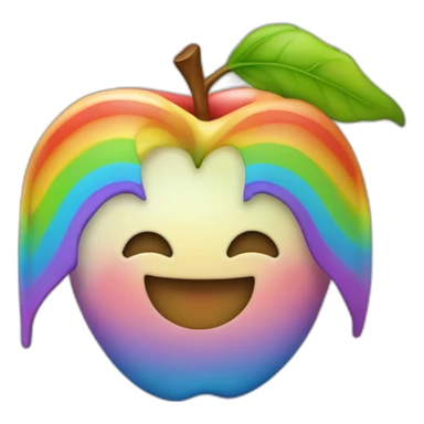 Grosse pomme qui a toutes les couleurs de l'arc en ciel sticker