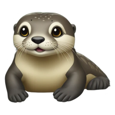 Loutre sur tortue sticker