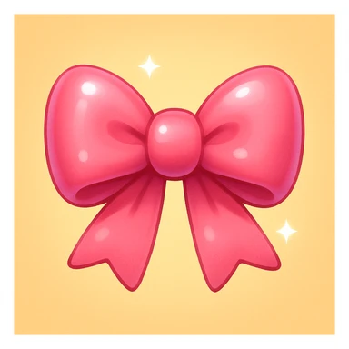 bow emoji, cute and shiny, with a gradient effect sticker