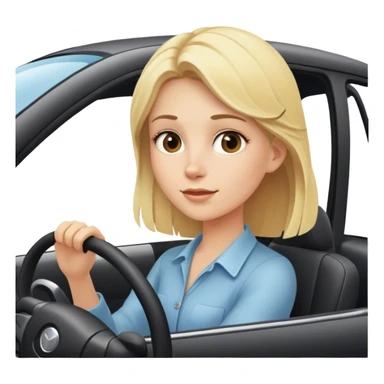 blonde girl driving car sticker