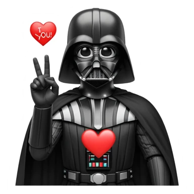 Darth giving I love you in ASL sticker