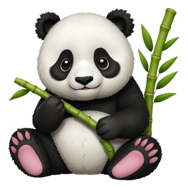 A lovely panda eating bamboo sticker