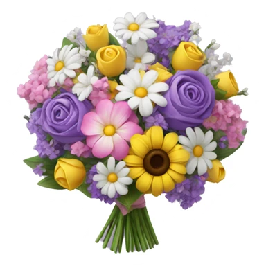 Beautiful bouquet of flowers purple pink white yellow sticker