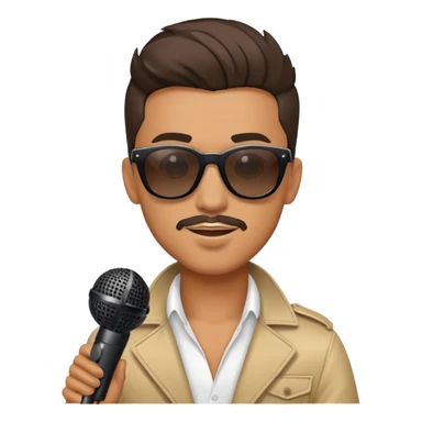 cool male singer with sunglasses and microphone sticker