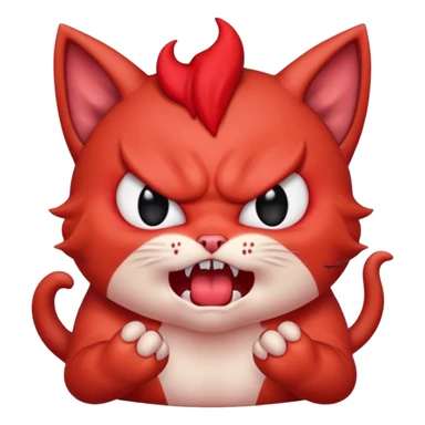  angry rage screaming loudly cryjng emoticon kawaii kitten devil very angry sticker