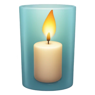 Candle in a powder-colored glass sticker