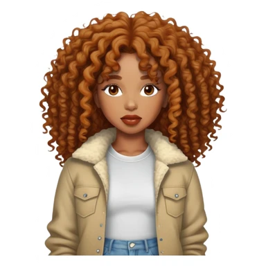 SZA with her iconic curly hair and stylish outfit sticker