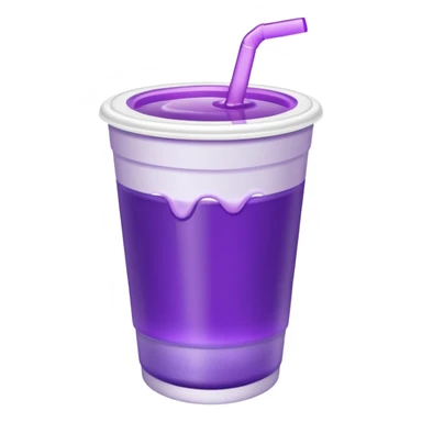 ios styrofoam cup with purple liquid inside no straw sticker