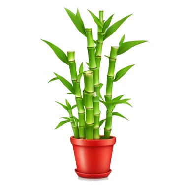 lucky bamboo in red pot sticker
