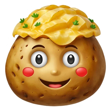 Happy baked potato smiling sticker