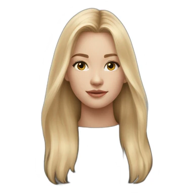 Blond girl in black sweater saying Calvin Klein on her chest sticker