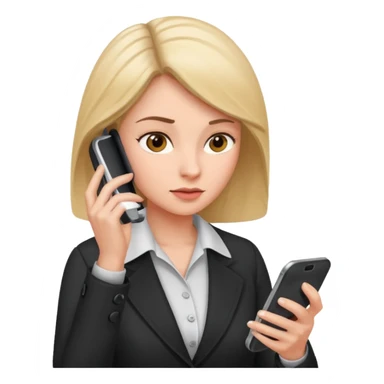 same woman but leaving documents and using the phone sticker