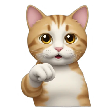 cat meme point finger sticker