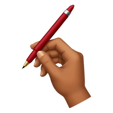 the hand writes with a dark red pen sticker