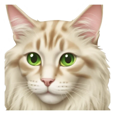 cream coloured maine coon and small tabby cat with green eyes sticker