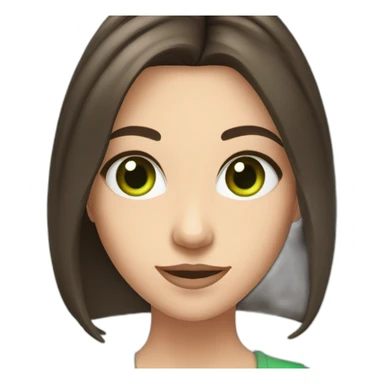 brunette white girl with green eyes making a selfie with phone sticker