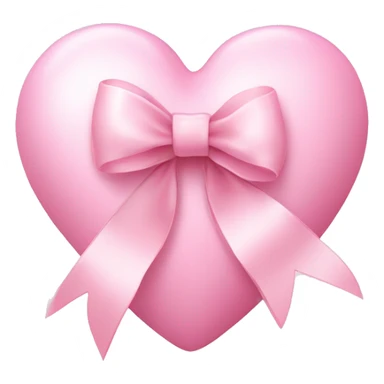Baby pink heart with pale pink ribbon bow sticker