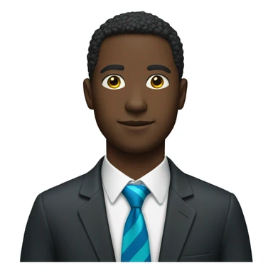 black man in red suit with blue and white stripes and a green tie that has yellow stripes sticker