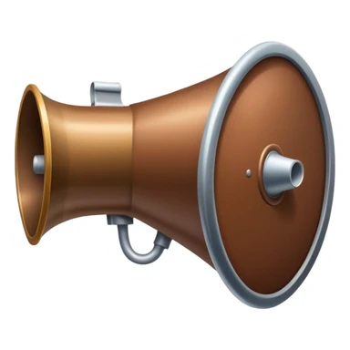 A brown Shield With a mega phone imprinted on it  sticker