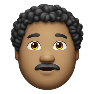 Fat man with curly black hair sticker