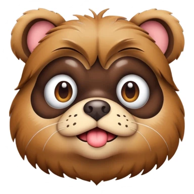 Pug × French Bulldog (Frug) with brown fur. I'd like a 3D emoji sticker