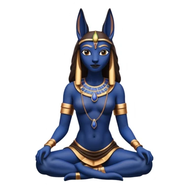 Proud Black, lapis rose gold, and woman anubis floor statue posed  sticker