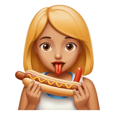 girl eating a hotdog sticker