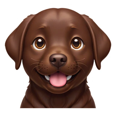 Cinematic Comical Chocolate Labrador Portrait Emoji, Head tilted dramatically with an exaggeratedly amused expression, featuring a glossy chocolate Fur with a rich, radiant finish, wide, expressive brown eyes filled with playful disbelief, Simplified yet hilariously expressive features, highly detailed, glowing with a slightly sassy glow, high shine, dramatic yet playful, stylized with an air of cheeky mischief, bright and endearing, soft glowing outline, capturing the essence of a spirited and over-the-top companion, so meme-worthy it feels like it could side-eye its way into internet fame instantly! sticker