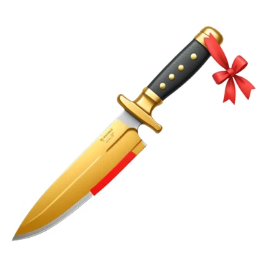 knife with little bows around it sticker