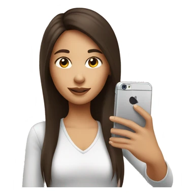 Brunette Girl taking selfie with her phone sticker