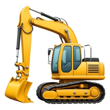 A realistic looking but cartoon excavator sticker