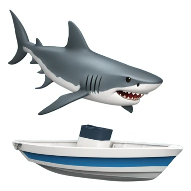 Shark on a boat sticker