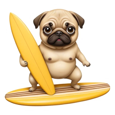 Pug Buddha riding a surfboard  sticker