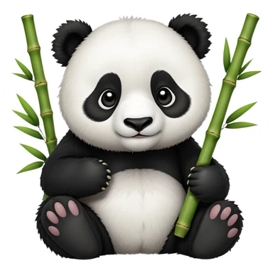 cute panda holding bamboo sticker