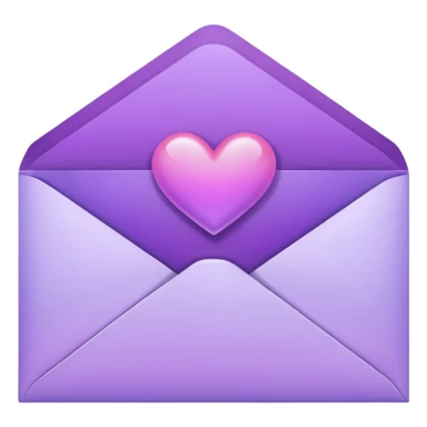 aesthetic envelope with letter and heart in purple gradient sticker
