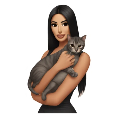 Kim Kardashian holding cat  sticker