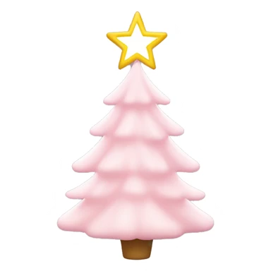 Light Pink Christmas tree with a white star on top sticker