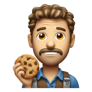 Dodgy builder holding a chocolate chip cookie not tan sticker