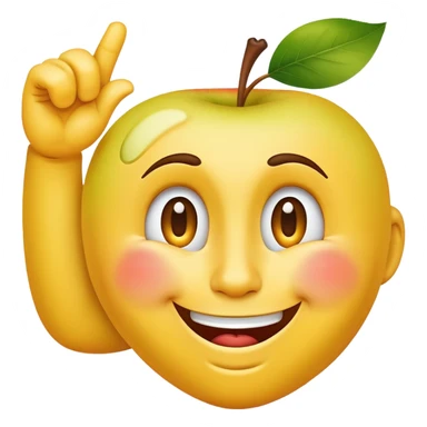A yellow face smiling awkwardly while embarrassed, scratching its temple with one hand, and looking to the side in Apple emoji style sticker