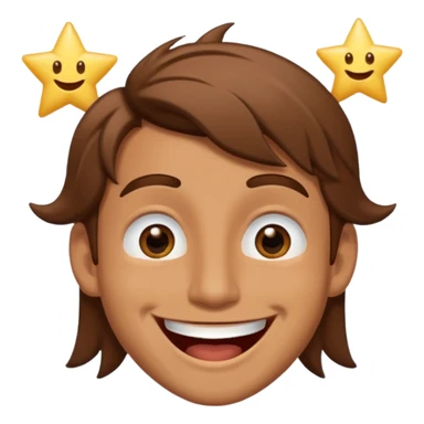 Color de piel moreno los ojos ke sean de estrella riéndose y pelo café hombre  sticker