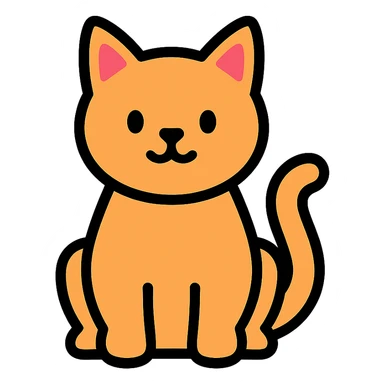 cat color outline icon sticker
